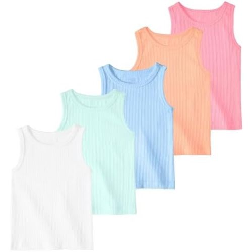Garanimals Baby & Toddler Girl Tank Tees - Kid's Sleeveless Tank Top - Size 0-6T - 5 Pack