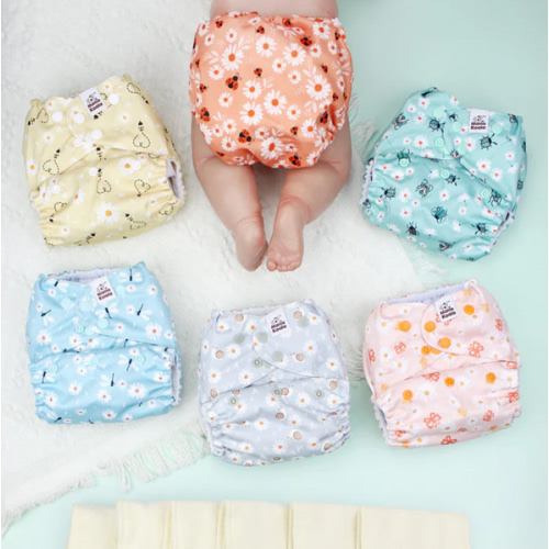 POCKET DIAPER 3.0 WITH INSERTS - 6 PACK(Garden Beetles)