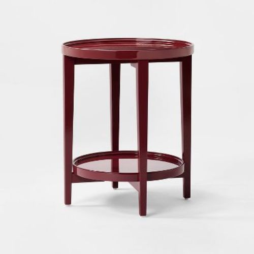 Accent Table Wood Round Lacquer Finish - Threshold™ designed with Studio McGee