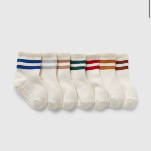 Baby Varsity Stripe Quarter Crew Socks (7-Pack) 0-6 M