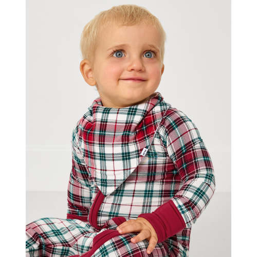 Holly Plaid Bandana Bib | Little Sleepies