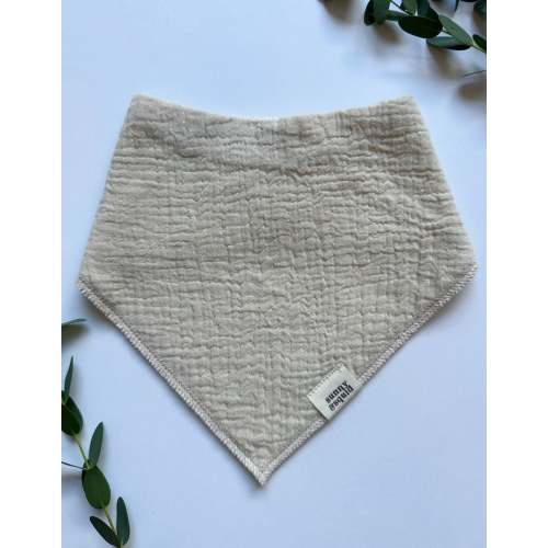 Solid Neutral Bandana Bib - Sand
