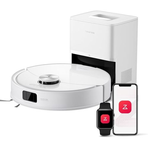 roborock Q10 S5+ Robot Vacuum and Mop, 10,000Pa Suction, Upgraded from Q8 max+, 70 Days Self-Emptying, Obstacle Avoidance, Sonic Mopping, Dual Anti-Tangle Design, Auto Mop Lifting, Ideal for Pet Hair
