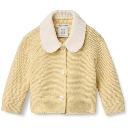 Amazon Essentials x Sofia Grainge Unisex Toddlers and Babies' Peter Pan Collar Sweater Jacket, Soft Cotton Knit with Stretch