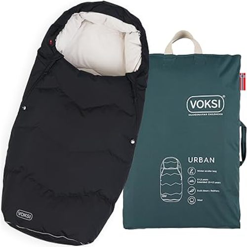 Footmuff for Stroller, Urban 2025, Natural Wool & Down, Superbly Padded & High Insulation, Extendable, Norway Product