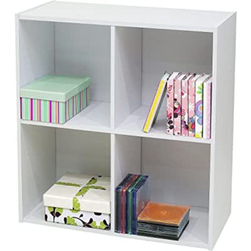 KB Designs - 4-Cube Bookcase, Unit Shelf, Storage Organizer, White