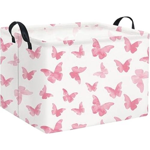 Rectangular Butterfly Basket Kids Baby Storage Basket Cute Toy Storage Bin Organizer Shelf Boom Room Decor(Butterfly)