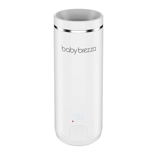 Baby Brezza Portable Warmer  3X Faster Baby Bottle Warming - Travel Breastmilk and Formula Warmer - Safe, Even Heating - Up to 9oz - No Adapters, White
