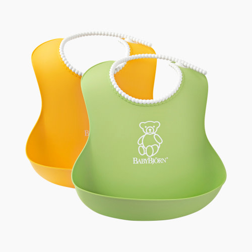 BabyBjorn Soft Bib (2 Pack) - Green/Yellow