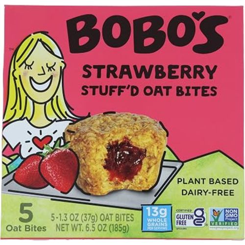Bobo's Oat Bars, Oat Bites Strawberry Stuffed 5 Count, 1.3 Ounce, 5 Pack