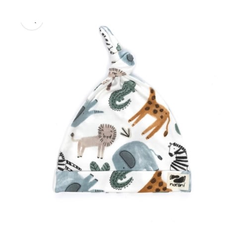 Organic Baby Beanie - Safari Animals – Norani Baby