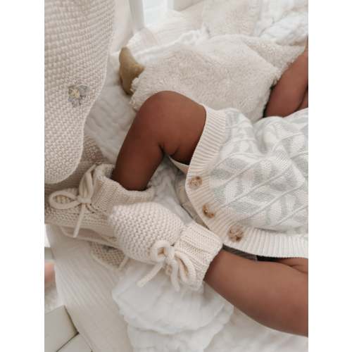 Luna + Luca Organic Booties - Cream