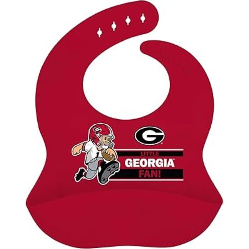 Baby Fanatic Georgia Silicone Bib - Premium Quality, Educational, and Fun Activity for Kids and Families - Great Gift Idea for Holidays, Birthdays, and Everyday Playtime – Soft Silicone Baby Bib