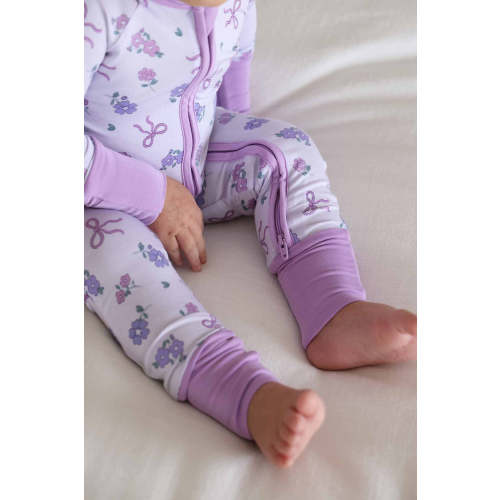 Ribbon & Roses Convertible Zip Romper | Purple