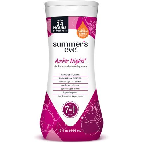Summer's Eve Amber Nights with Oat and Shea Extracts, Daily Refreshing All Over Feminine Body Wash, Removes Odor, Feminine Wash pH Balanced, 15 fl oz