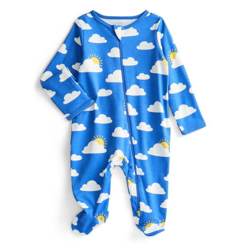 Wonder Nation Baby Boys or Girls Zip Front Footed Pajamas, Sizes Preemieie-6/9 Months