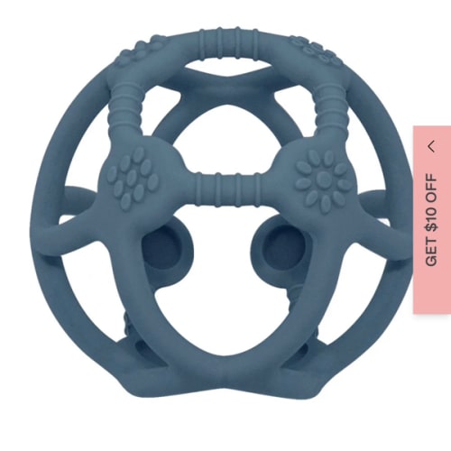 Playground Silicone Teething Ball Steel Blue