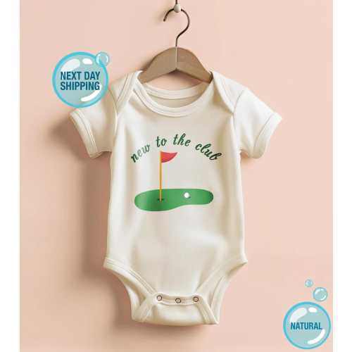 Golf Baby Bodysuit, New to the Club Golf Baby Onesie, Funny Sport Infant Bodysuit