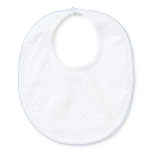 Polka Dot Bib, White with Blue