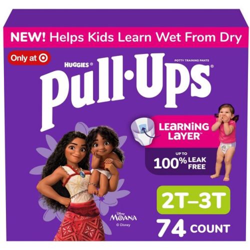 Pull-Ups Girls' Learning Designs Training Pants - Size 2T-3T - 74ct: Easy-Open Sides, Absorbent Layers