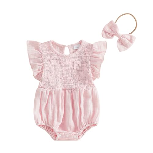 Baby Girl Summer Outfit Newborn Girl Bubble Romper Short Sleeve Jumpsuit Cute Infant Spring Clothing