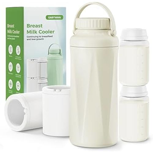 Portable Breast Milk Cooler Bottle-22oz Breastmilk Chiller for Outdoor Travel Mom, Keeps Milk Fresh Cooling for 24 Hours,Breastfeeding Essentials with 2pcs Bottle for Breastmilk Storage