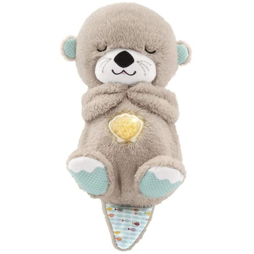 Fisher-Price Baby Toy Soothe 'n Snuggle Otter Portable Plush Sound Machine with Music Lights & Breathing Motion for Newborns 0+ Months