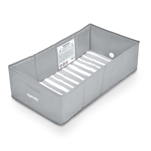 Ingenuity Tuckaway Toddler Tub, Converts Shower to Tub, Folds to Store, Easy to Clean, No Assembly Required, 12M-5Y