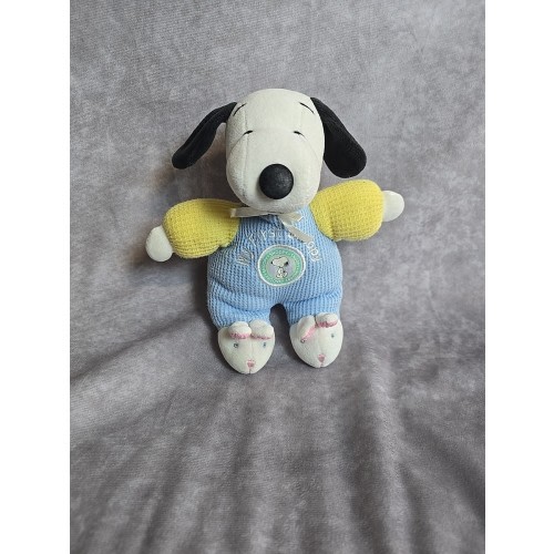 Prestige? Baby My First Snoopy Plush Pastel Waffle Knit Rattle Toy Plush