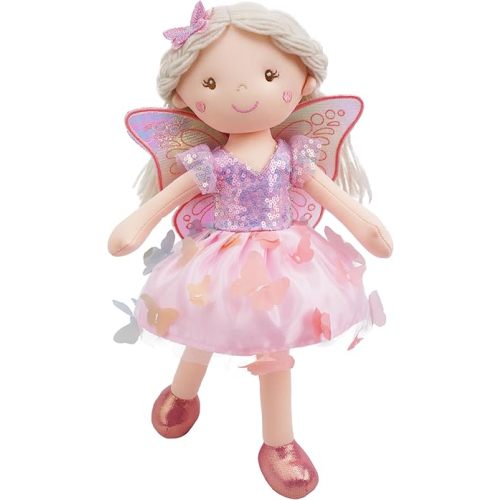 June Garden 15" Lunabelle The Fluttering Blossom Fairy Doll – Soft Plush Fairy Toy with Multicolor Butterfly Skirt – Enchanted Garden Collection