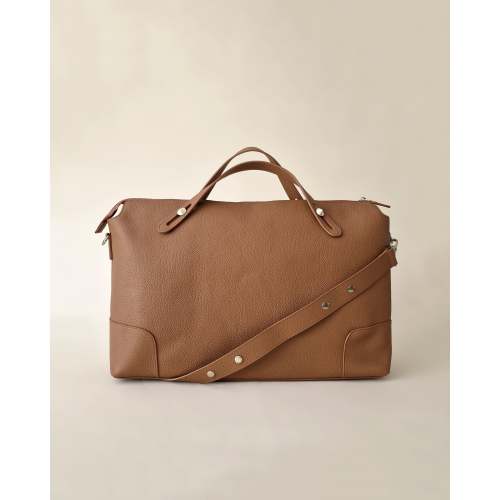 The Classic Leather Diaper Bag | Tan - Gold Hardware