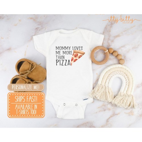 More Than Pizza Onesie® - Pizza Mom Onesie®, pizza baby clothes, pizza shirt, pizza baby gift, pizza baby Onsie®, pizza baby shower