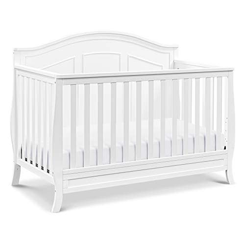 daVinci Emmett 4-in-1 Convertible Crib - GREENGUARD Gold Certified - Converts from Baby Crib to Toddler Bed, Daybed, and Full-Size Bed Effortlessly - 4 Adjustable Heights - Wooden White Crib