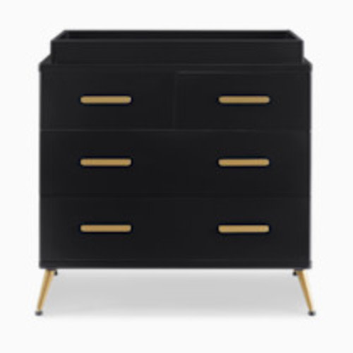 Delta Children Sloane 4 Drawer Dresser with Changing Top - Black Ebony/Bronze