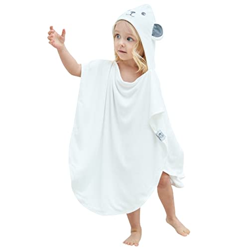 HIPHOP PANDA Hooded Towel - Rayon Made from Bamboo, Bath Towel with Bear Ears for Newborn, Babie, Toddler, Infant - Absorbent Large Baby Towel - Bear, 21.5 x 22.5 Inch