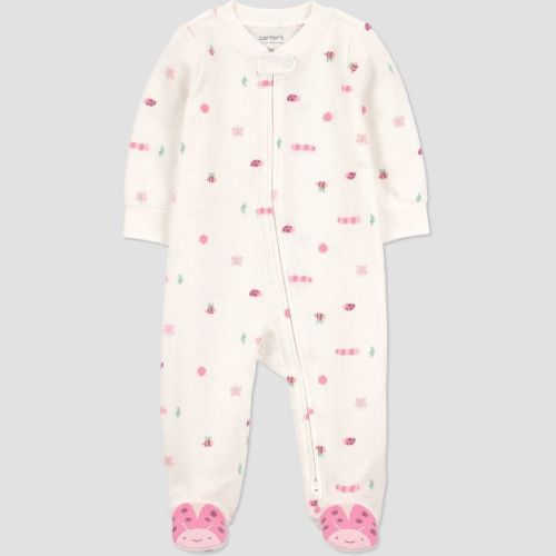 Carter's Just One You® Baby Girls' Bug Graphic Sleep N' Play - Ivory/Pink 0-3M