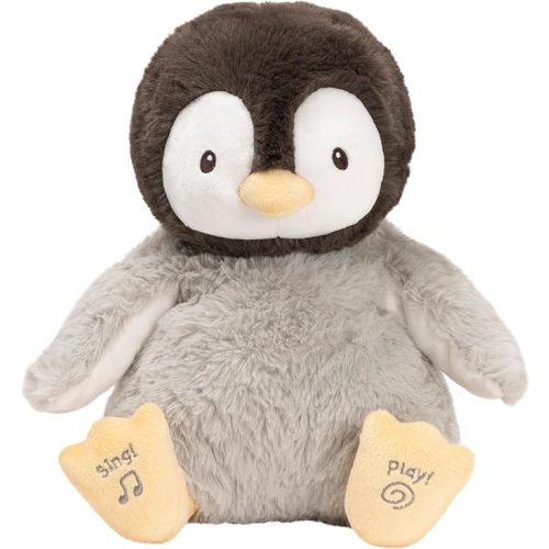 GUND Baby Animated Kissy The Penguin Plush, Singing Stuffed Animal Baby Toy for Ages 0 and Up, Black/White/Grey, 12"