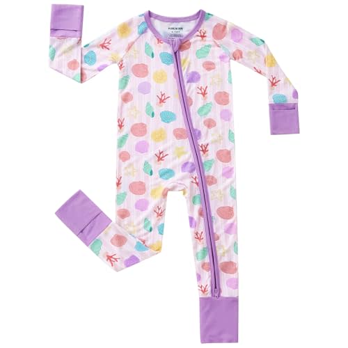 pureborn Baby Infant Boys Girls Zipper Sleeper Snug Fit Viscose from Bamboo Pajamas 0-24 Months