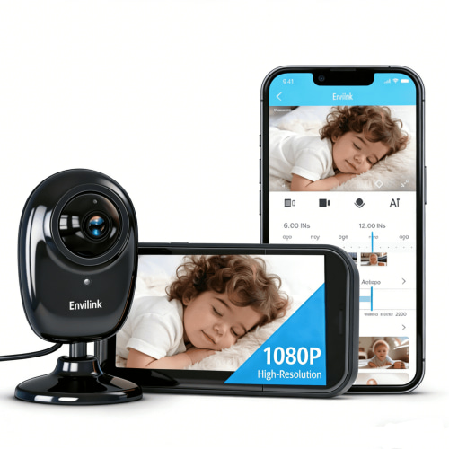 Envilink Smart Video Baby Monitor, 1080P Camera, Cry and Face Cover Detection, 1500ft Long Range