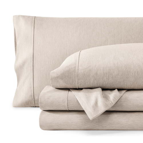 Bare Home Premium 1800 Collection 4-Piece Bed Sheet Set, King, Heathered Pebble