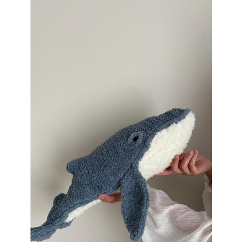 Handmade Whale Plush Toy |  Ocean Theme Crochet Cuddle Buddy for Toddlers | Snuggle For Kids | Undersea Nursery Decor |