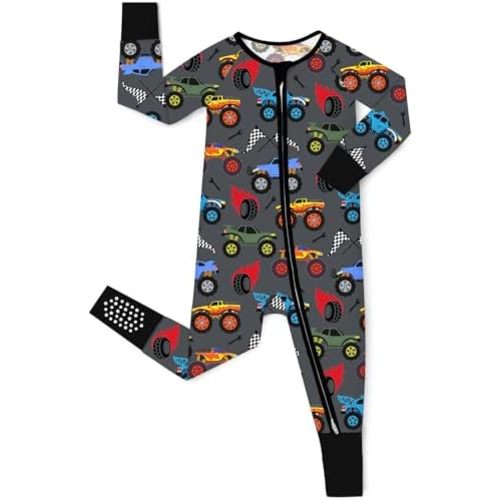 Bamboo Viscose Baby Convertible Footie Pajama, Zipper Pajamas for Baby Boys & Girls, Sleep & Play Footed Pjs