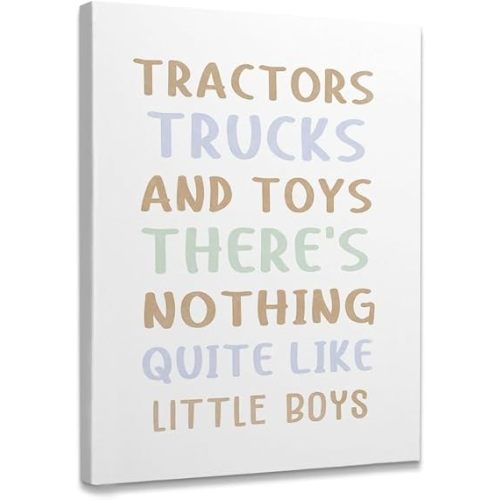Rustic Home Decor Tractors Trucks And Toys There’s Nothing Quite Like Little Boys Vintage Farmhouse Wood Wall Hanging Art, Family Signs Wooden Signs For Home Front Door Porch 5" x 10"