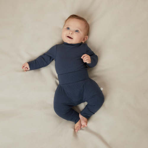 Ribbed Turtleneck Bodysuit Ribbed Ecru / 0 - 3 M
