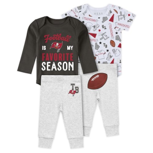 Newborn & Infant Tampa Bay Buccaneers WEAR by Erin Andrews Three-Piece Turn Me Around Bodysuits & Pant Set