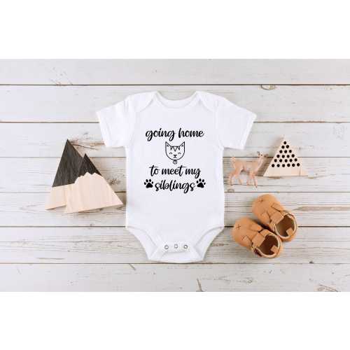 Going Home To Meet My Siblings Cat&Dogs Onesie® Newborn Onesie® Funny Baby Bodysuit, Cute Pet Onesie®