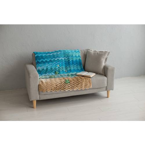 Crochet Turtle Baby Blanket: Ocean Nursery Decor, Handmade Throw
