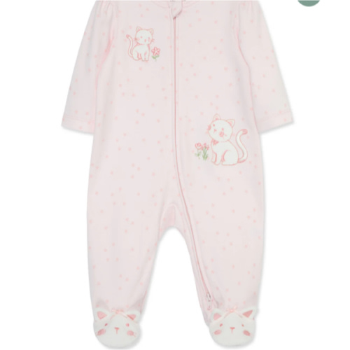 Sweet Kitties 2-Way-Zip Footed One-Piece