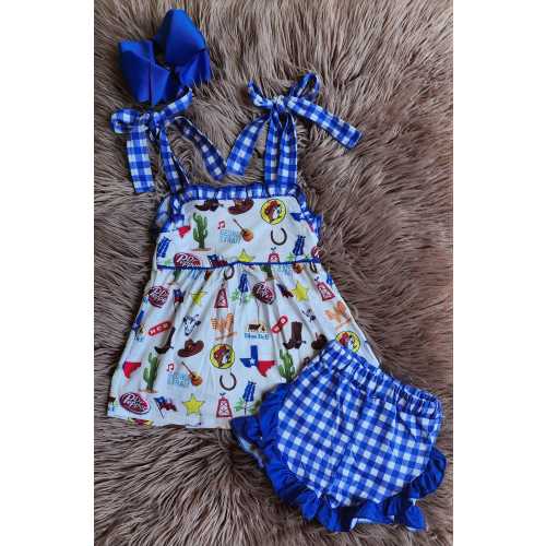 Texas Girl Gingham Shorts Set