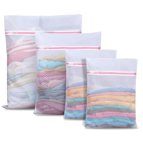 Upgraded Coarse Mesh Laundry Bag - Wash Delicate Lingerie, Garment & Shoe Storage, Travel Essentials - Durable & Breathable,4Pcs, MIAETFH